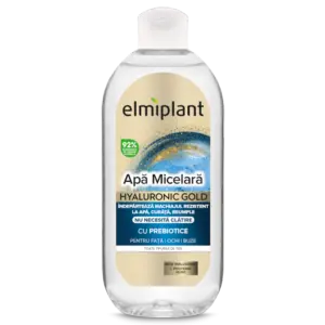 Apa Micelara Elmiplant Hyaluronic Gold Pentru Fata, Ochi Si Buze Cu Prebiotice 400 Ml
