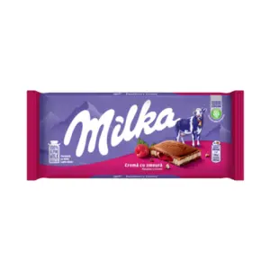 Milka Ciocolata Lapte Si Crema Zmeura 100 G