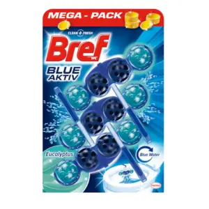 Bref Blue Aktiv Eucalypt Odorizant Toaleta 3X50G