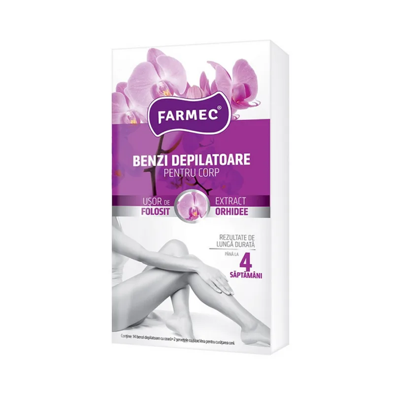 Farmec Benzi Depilatoare Pentru Corp Extract De Orhidee 14Buc