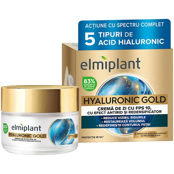 Crema De Zi Anti-Rid Elmiplant Hyaluronic Gold 50 Ml