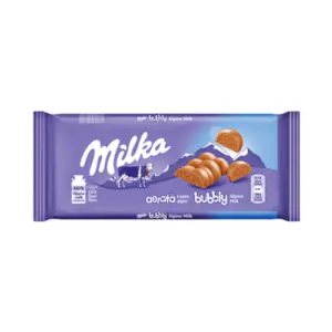 Milka Ciocolata Aerata Cu Lapte Si Crema Lapte 90 G
