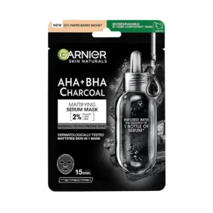 Masca Servetel Super Hidratare Si Matifiere Cu Carbune Garnier Skin Naturals – 28 G