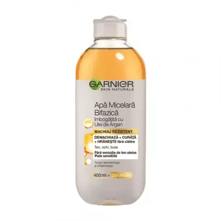 Garnier Skin Naturals Apa Micelara Bifazica Cu Ulei De Argan, 400 Ml