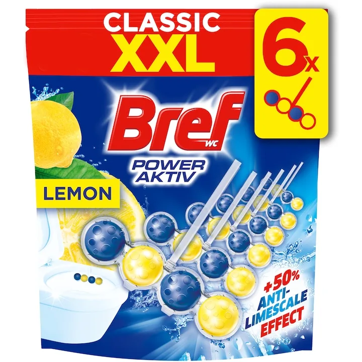 Bref Power Aktiv Lemon Odorizant Toaleta 6X50G