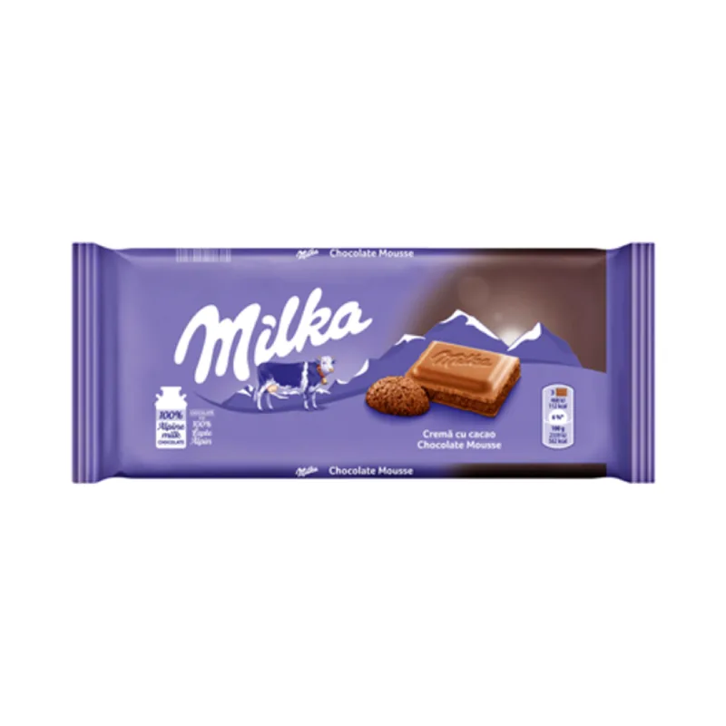 Milka Ciocolata Aerata Lapte Si Crema Cacao 100 G