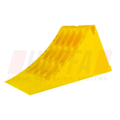 Cala blocare roata din plastic galben