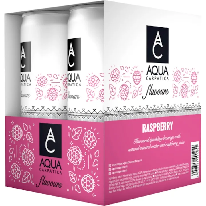Aqua Carpatica Flavours 0.33L Doza Zmeura X4