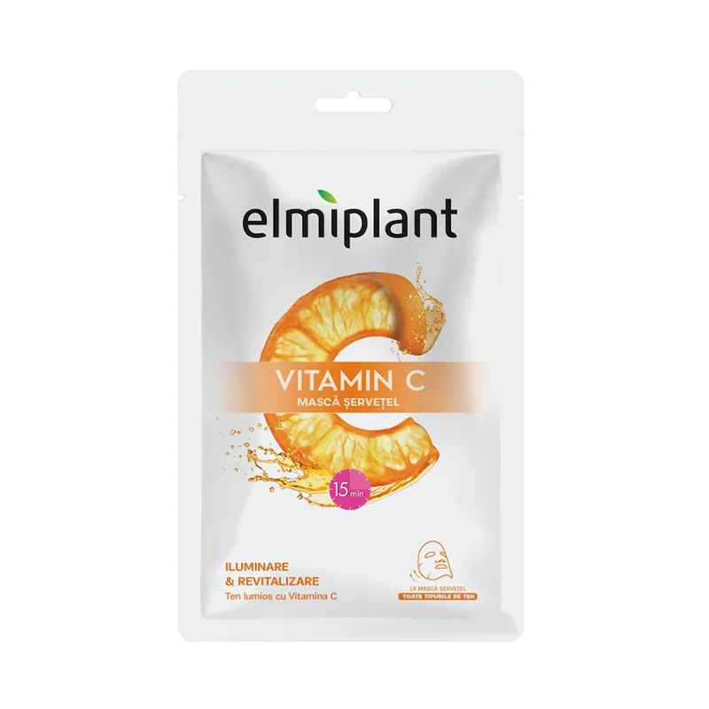 Masca Servetel Elmiplant Vitamin C Pentru Iluminare Si Revitalizare 20 Ml