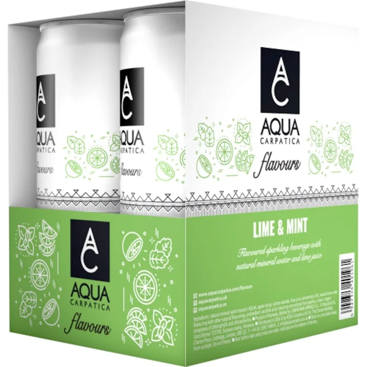 Aqua Carpatica Flavours 0.33L Doza Lamaie Verde Si Menta X4