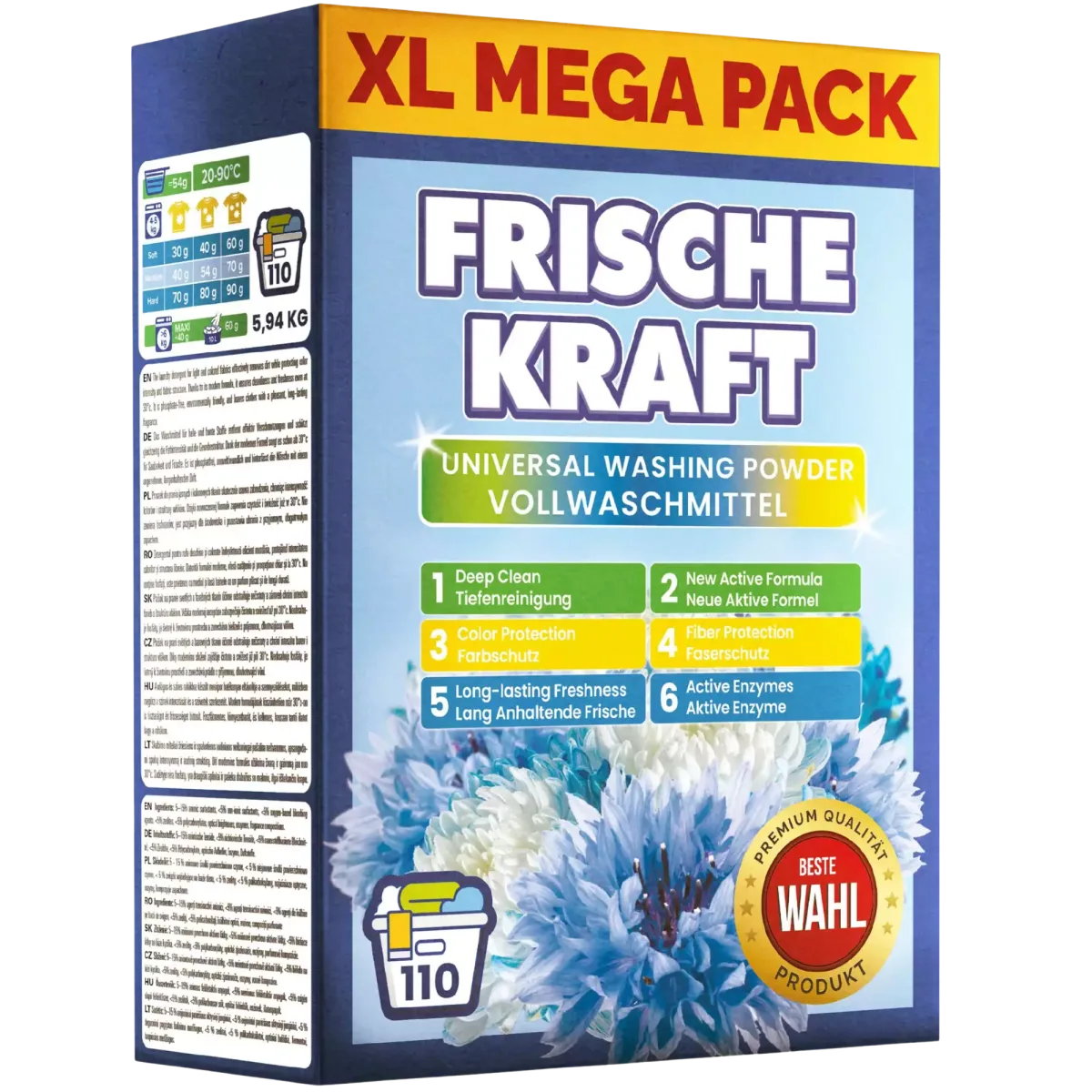 Detergent Rufe Pudra Frische Kraft Universal 110 Spalari 5.94Kg