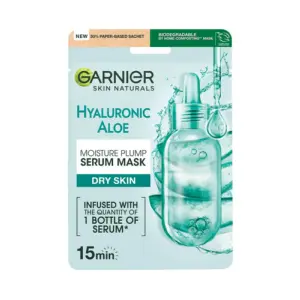 Masca Servetel Garnier Skin Naturals Hyaluronic Aloe Moisture Plump Serum Mask