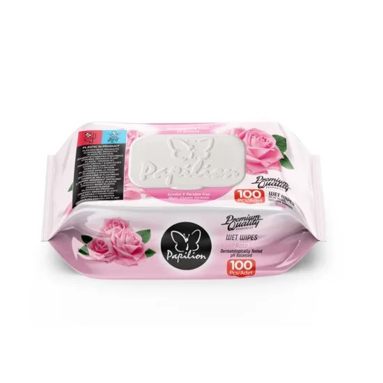 Papilion Servetele Umede Rose Cu Capac 100 Buc
