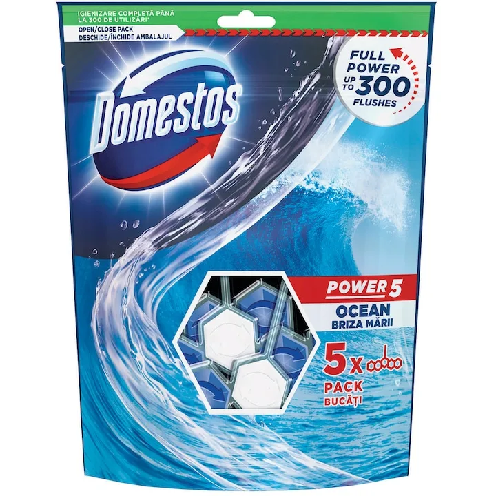 Domestos Power 5 Ocean Odorizant Toaleta 5X55G