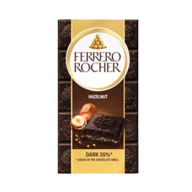 Ferrero Rocher Ciocolata Neagra Cu Crema De Alune 90 G