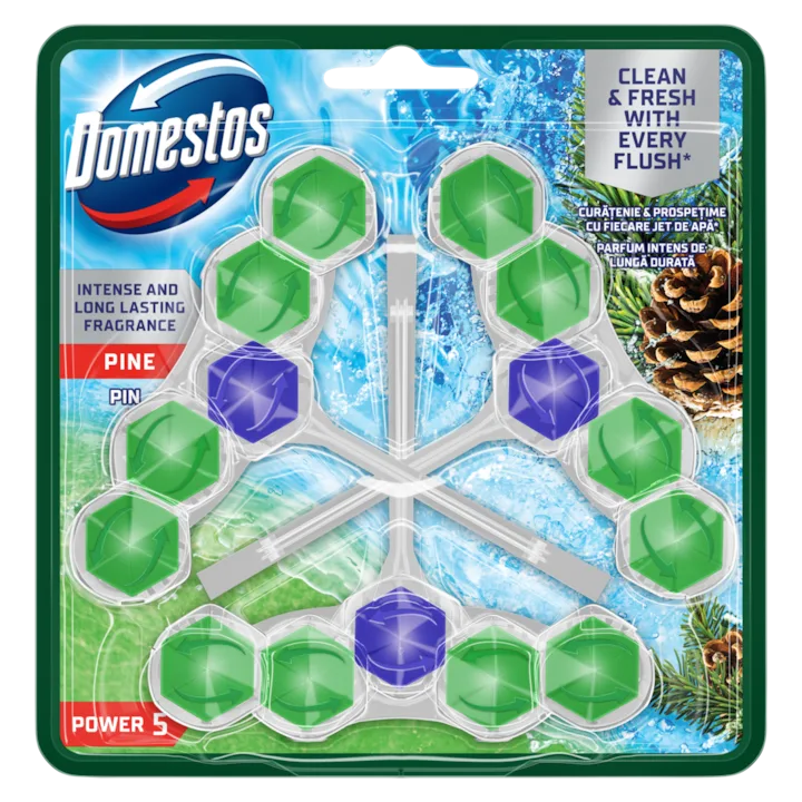 Domestos Power 5 Pine Odorizant Toaleta 3X50G