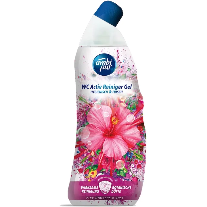 Solutie De Curatat Vasul De Toaleta Ambi Pur Pink Hibiscus Rose 750Ml