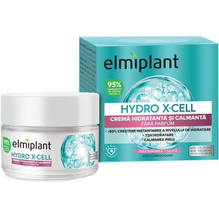 Crema Hidratanta Si Calmanta Fara Parfum Elmiplant Hydro-X-Cell 50 Ml
