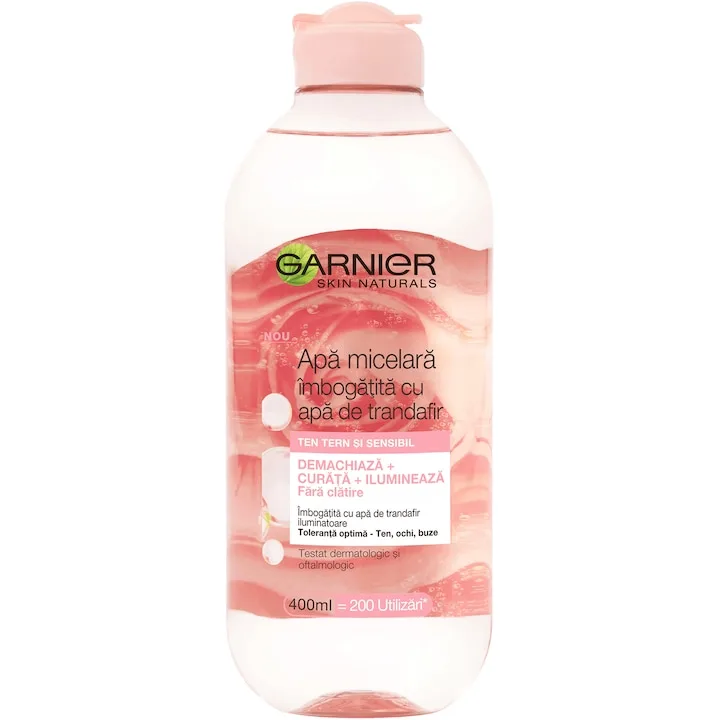 Apa Micelara Garnier Skin Naturals Cu Apa De Trandafiri, 400 Ml