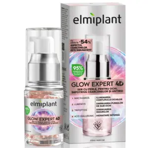 Ser Cu Perle Pentru Ochi Elmiplant Glow Expert 4D – Impotriva Petelor Pigmentare Si Antirid Cu Niacinamida Si Bakuchiol, 15 Ml