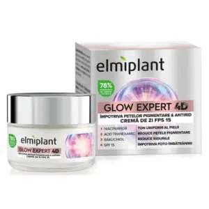 Crema De Zi Elmiplant Glow Expert 4D – Impotriva Petelor Pigmentare Si Antirid Cu Niacinamida Si Spf 15, 50 Ml
