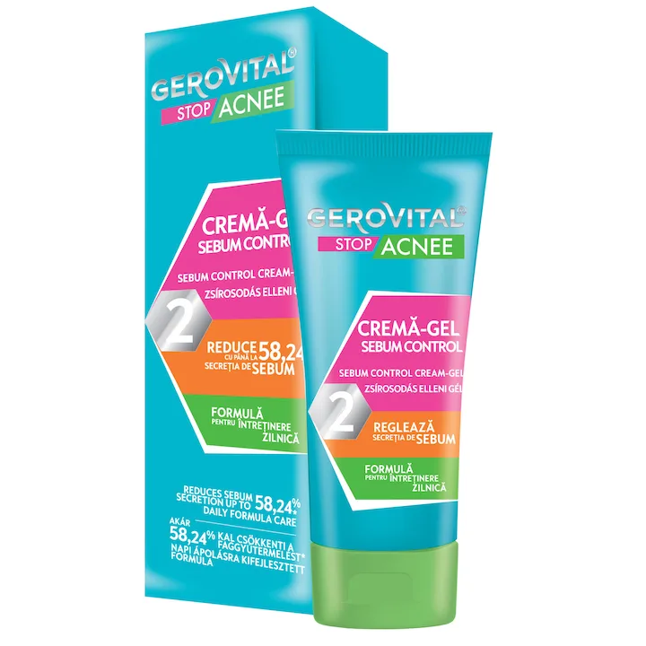Crema-Gel Sebum Control Gerovital Stop Acnee 50 Ml