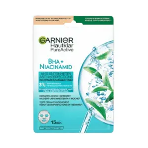 Masca Servetel Garnier Skin Naturals Pure Active Cu Bha Si Niacinamide
