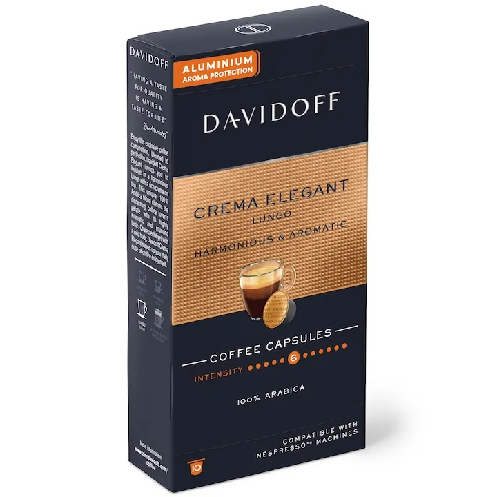 Davidoff Cafe Crema Elegant Lungo Capsule 10 Buc 55 G