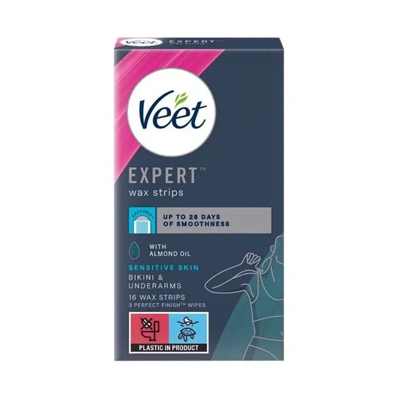 Veet Expert Benzi Depilatoare Cu Ceara Cu Ulei De Migdale Pentru Corp 12Buc