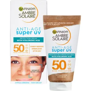 Garnier Ambre Solaire Super Uv Crema Protectoare Cu Efect Anti-Imbatranire Spf50, 50 Ml