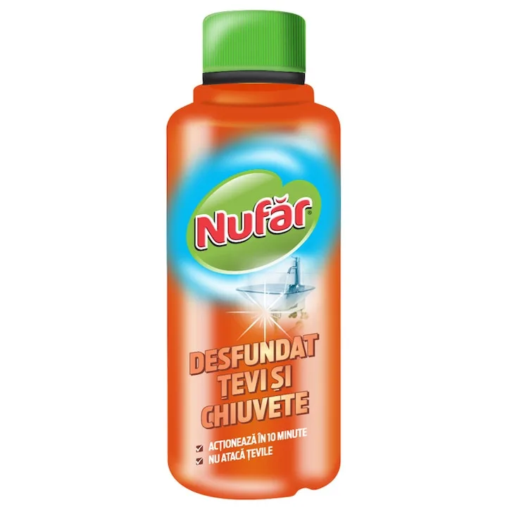 Nufar Solutie Desfundare Tevi Si Chiuvete 0.375L