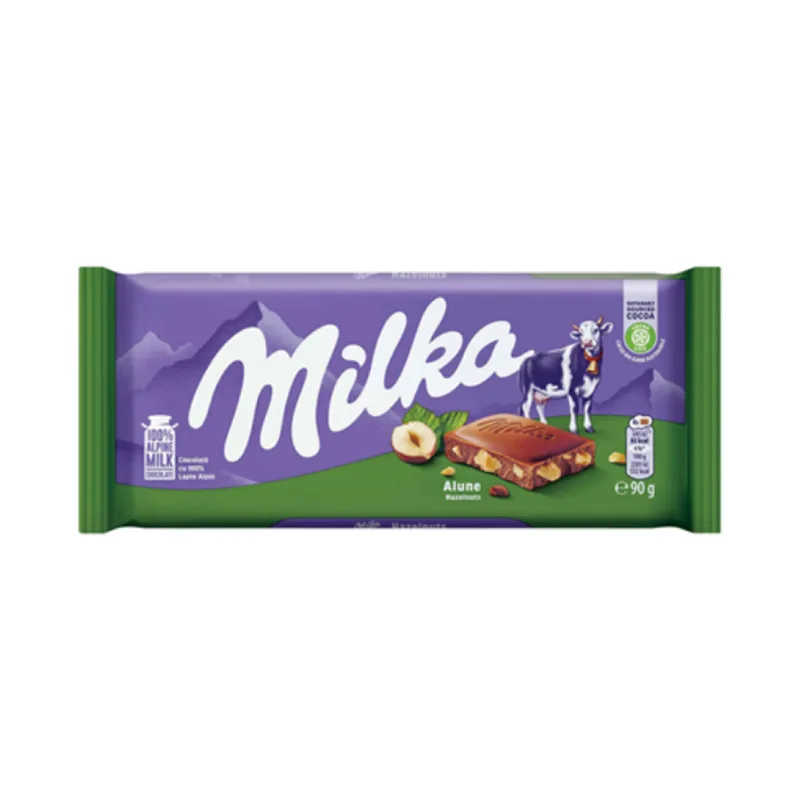 Milka Ciocolata Lapte Si Alune 90 G