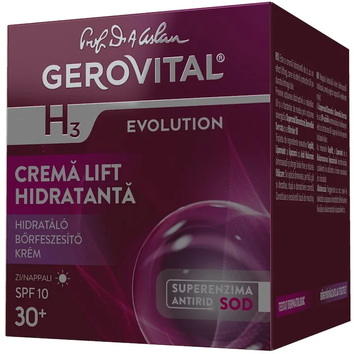 Crema Lift Hidratanta Gerovital H3 Evolution De Zi Cu Spf10, 50 Ml