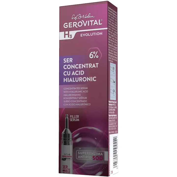 Ser Gerovital H3 Evolution Cu Acid Hialuronic Concentratie 6%, 10 Ml