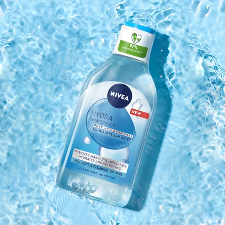 Apa Micelara Nivea Hydra Skin Effect Cu Acid Hialuronic Pur, 400 Ml