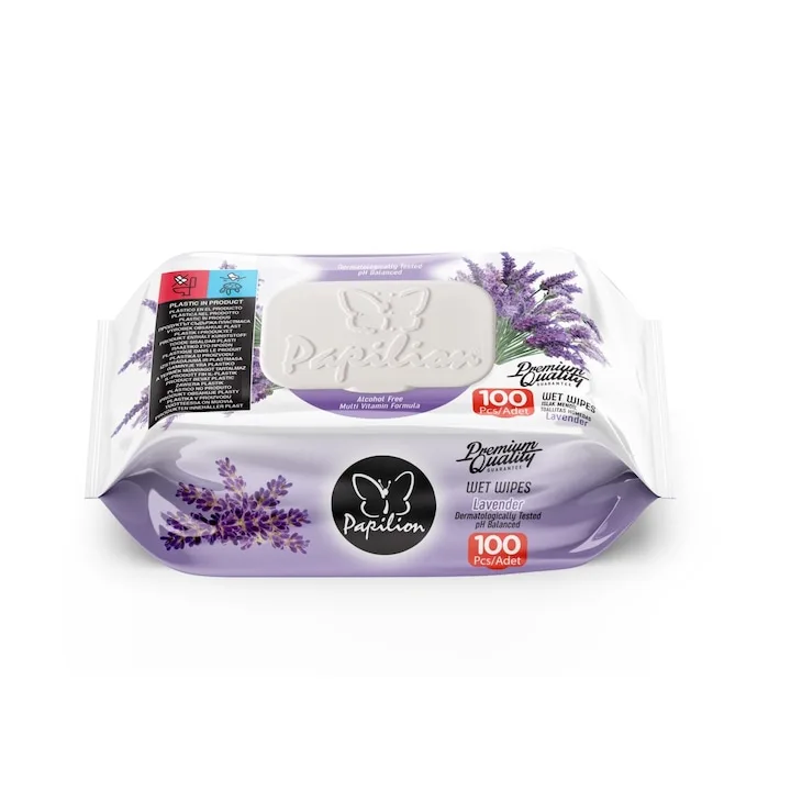 Servetele Umede Cu Capac Papilion Lavanda 100 Buc