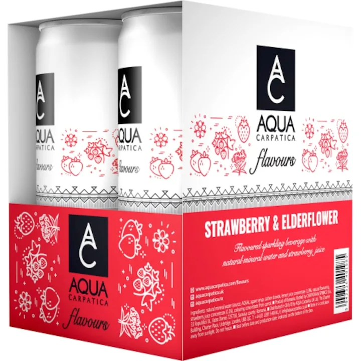 Aqua Carpatica Flavours 0.33L Doza Capsuna Si Soc X4