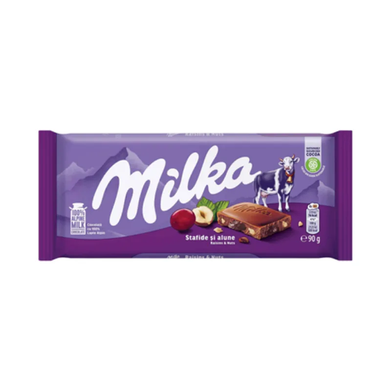 Milka Ciocolata Stafide Si Alune 90 G