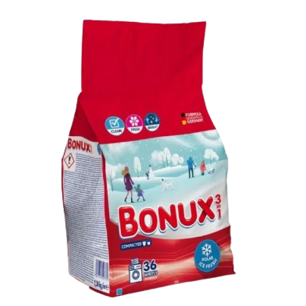 Detergent Rufe Pudra Bonux Polar Ice Fresh 36 Spalari 2.34Kg