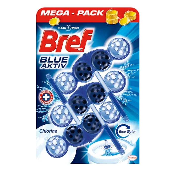 Bref Blue Aktiv Chlorine Odorizant Toaleta 3X50G