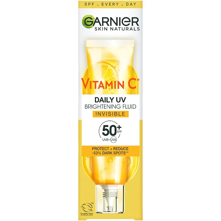 Garnier Skin Naturals Invisible Spf50 Daily Uv Fluid Vitamin C, 40 Ml
