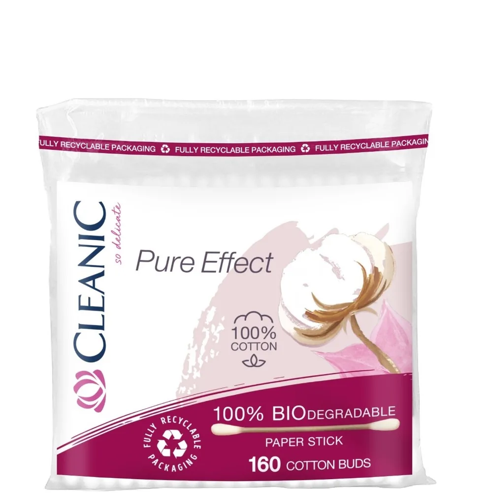 Cleanic Pure Effect Cotton Swabs 160 Pcs