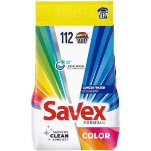 Detergent rufe pudra Savex Premium Color 112 spalari 9KG