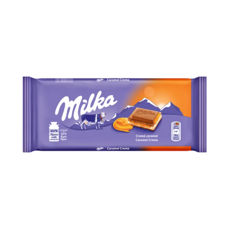 Milka Ciocolata Lapte Si Crema Caramel 100 G